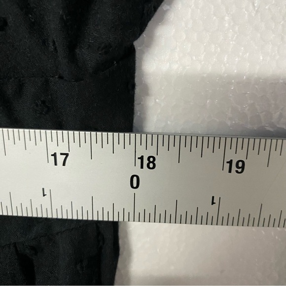 NATALIE MARTIN BLACK Small COTTON LONG SLEEVE TIERED MAXI DRESS Tassel V Neck - Picture 8 of 11